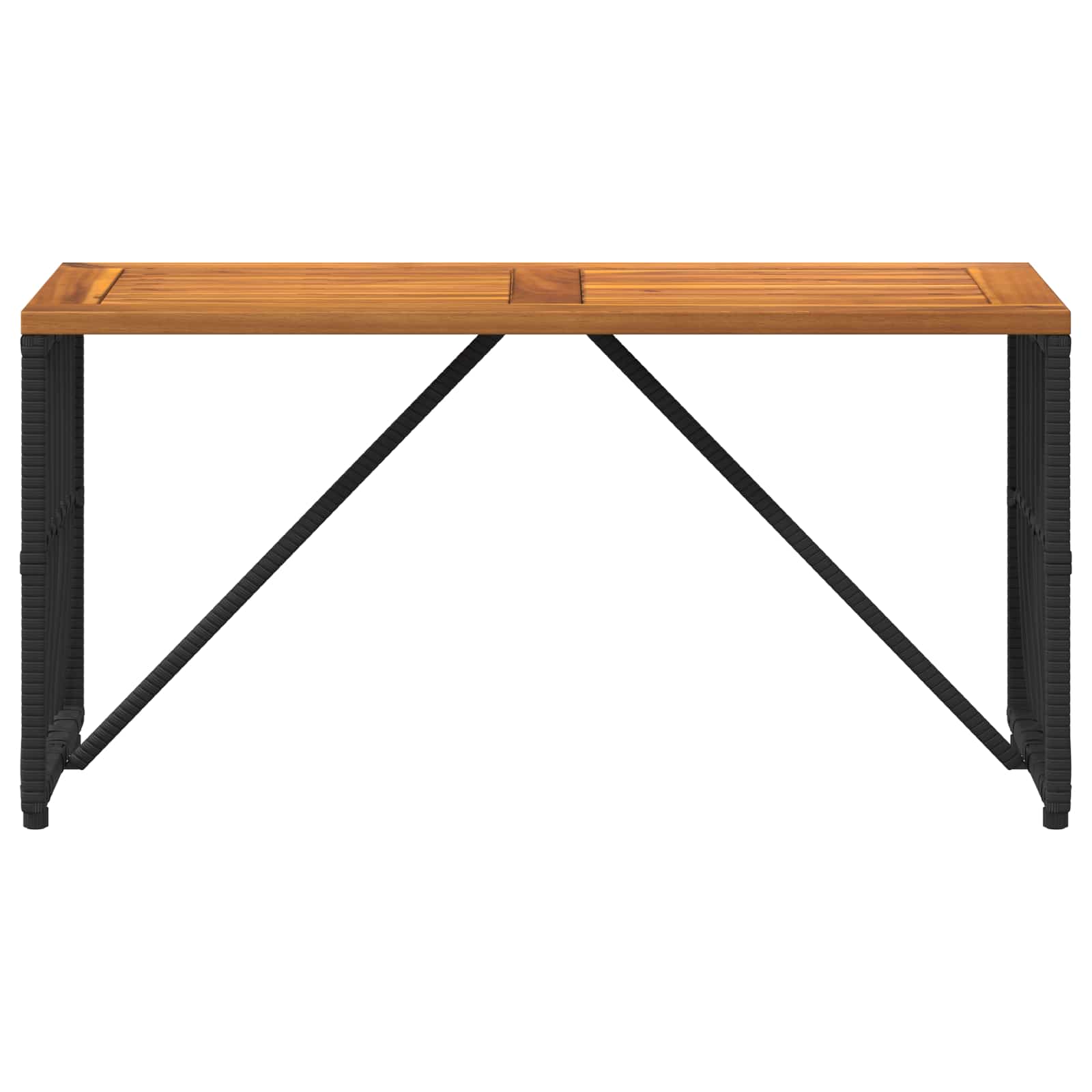vidaXL Outdoor Table Black 80 x 40 x 40 cm Steel and Poly Rattan