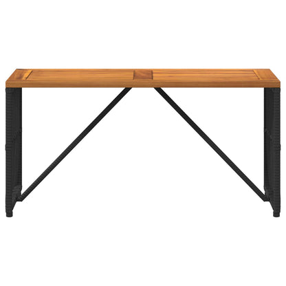 vidaXL Outdoor Table Black 80 x 40 x 40 cm Steel and Poly Rattan