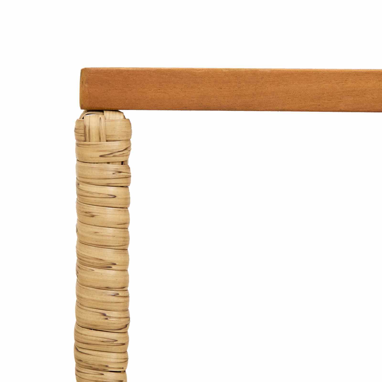 vidaXL Outdoor Table Natural 80 x 40 x 40 cm Steel and Poly Rattan - Brown