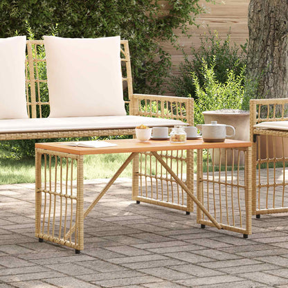 vidaXL Outdoor Table Natural 80 x 40 x 40 cm Steel and Poly Rattan - Brown