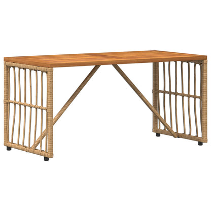 vidaXL Outdoor Table Natural 80 x 40 x 40 cm Steel and Poly Rattan - Brown