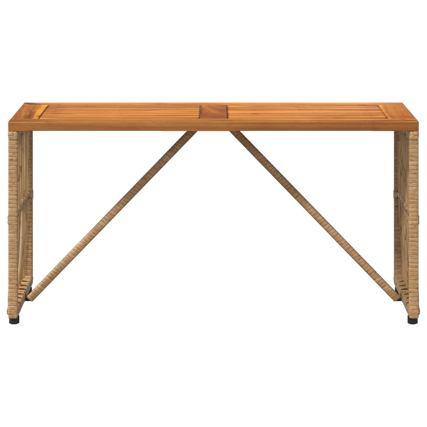 vidaXL Outdoor Table Natural 80 x 40 x 40 cm Steel and Poly Rattan - Brown