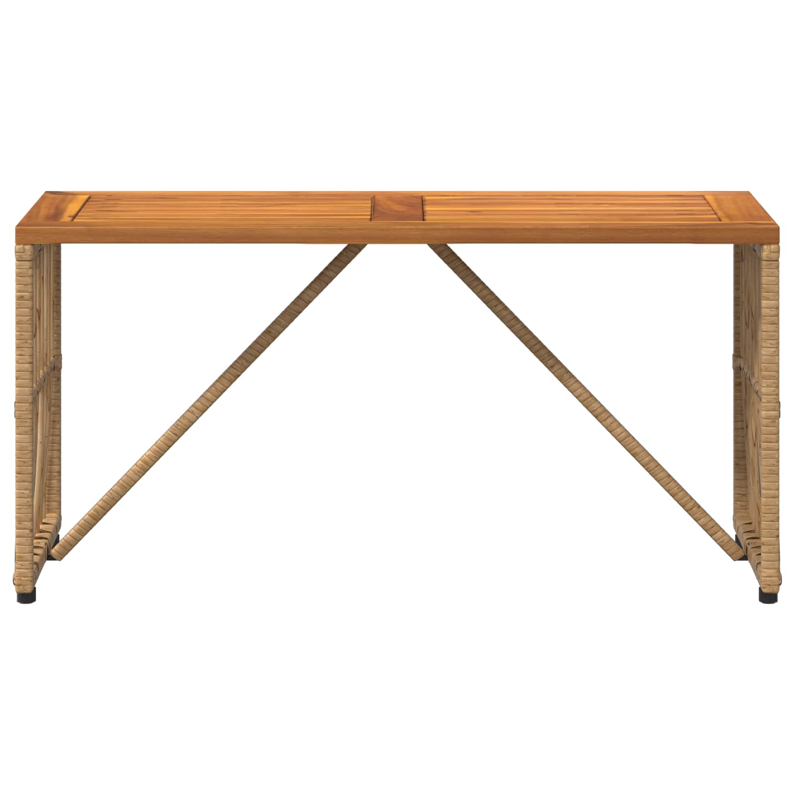 vidaXL Outdoor Table Natural 80 x 40 x 40 cm Steel and Poly Rattan - Brown