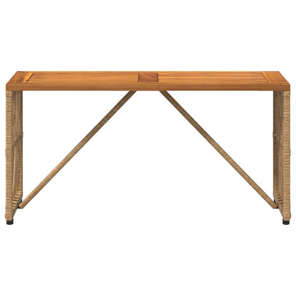 vidaXL Outdoor Table Natural 80 x 40 x 40 cm Steel and Poly Rattan - Brown