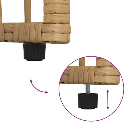 vidaXL Outdoor Table Natural 80 x 40 x 40 cm Steel and Poly Rattan - Brown