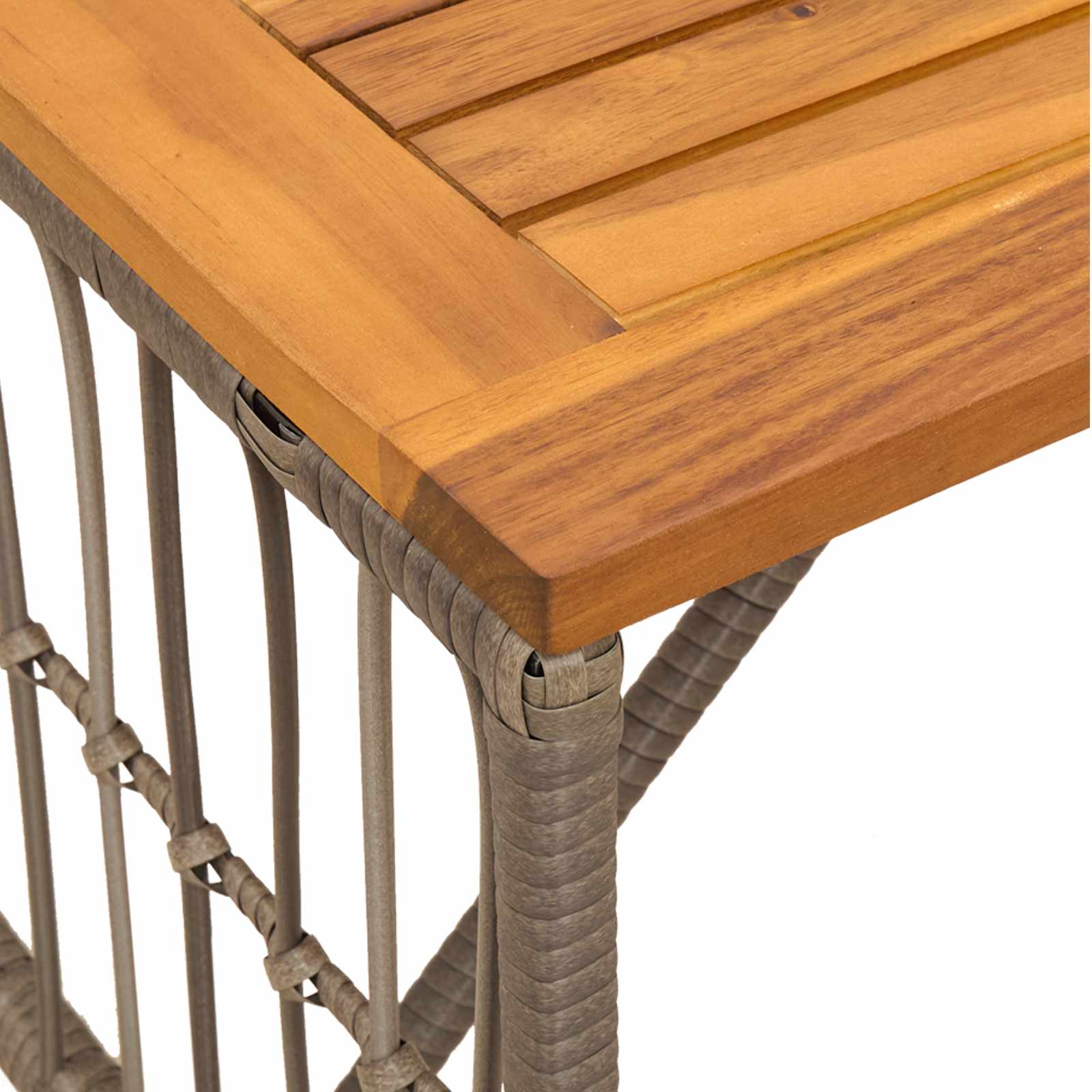 vidaXL Outdoor Table Grey 80 x 40 x 40 cm Steel and Poly Rattan