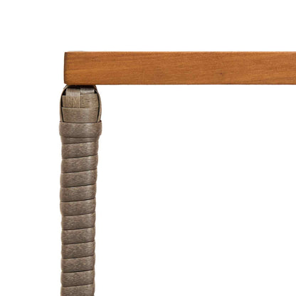 vidaXL Outdoor Table Grey 80 x 40 x 40 cm Steel and Poly Rattan