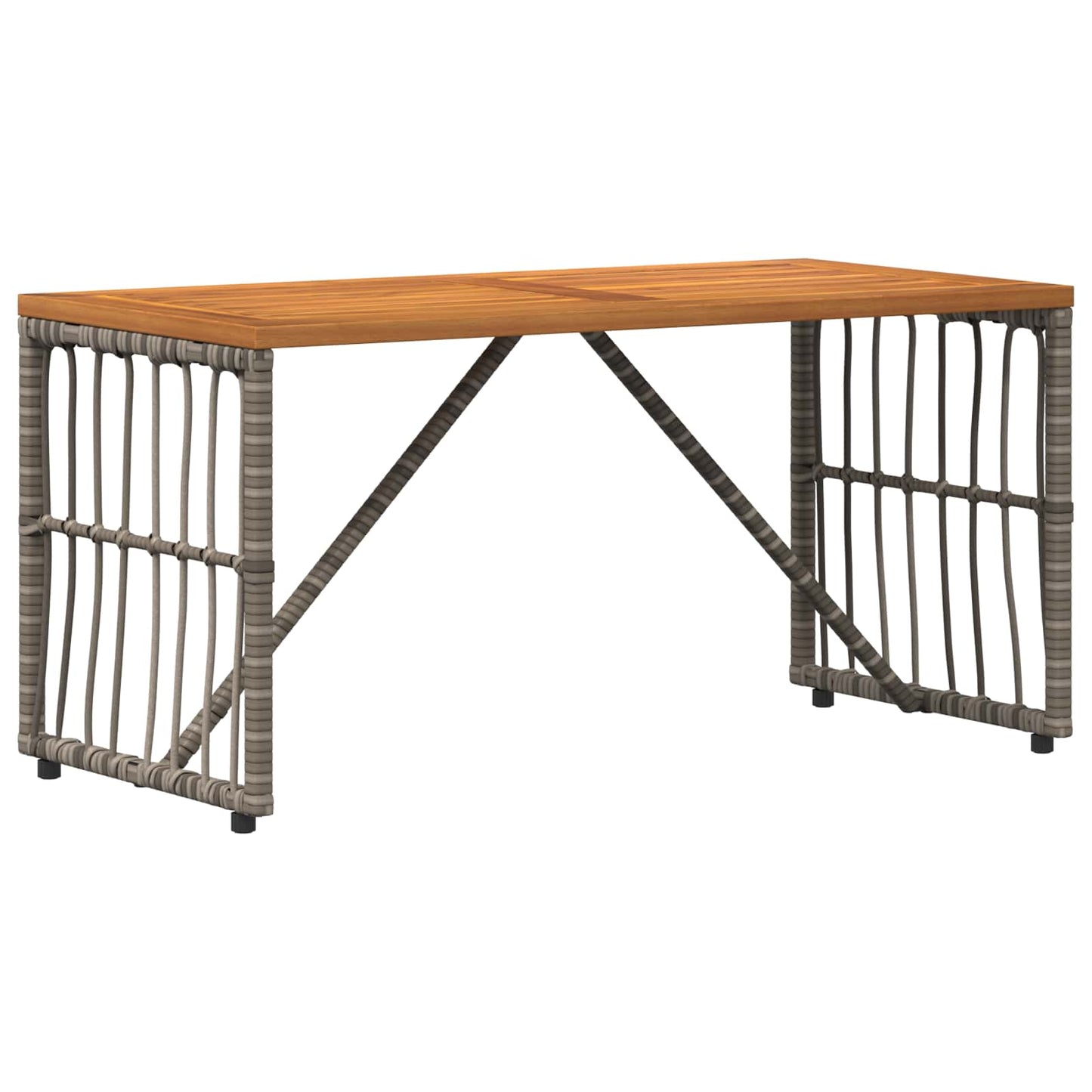 vidaXL Outdoor Table Grey 80 x 40 x 40 cm Steel and Poly Rattan