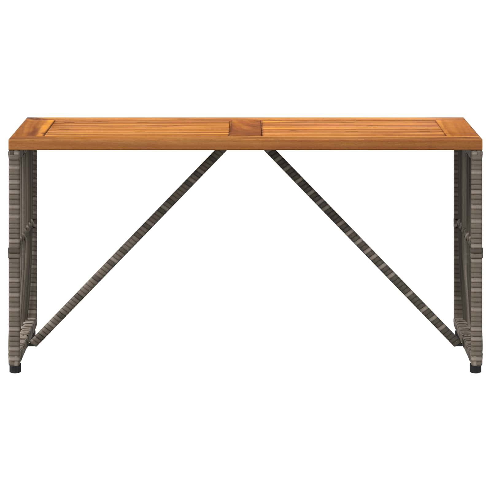 vidaXL Outdoor Table Grey 80 x 40 x 40 cm Steel and Poly Rattan