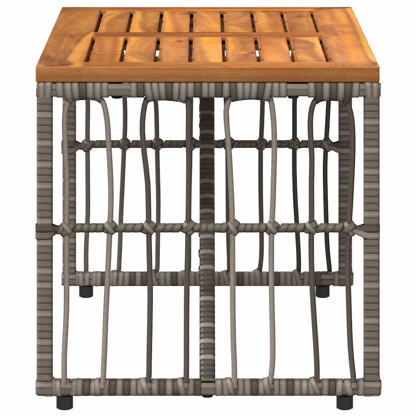 vidaXL Outdoor Table Grey 80 x 40 x 40 cm Steel and Poly Rattan