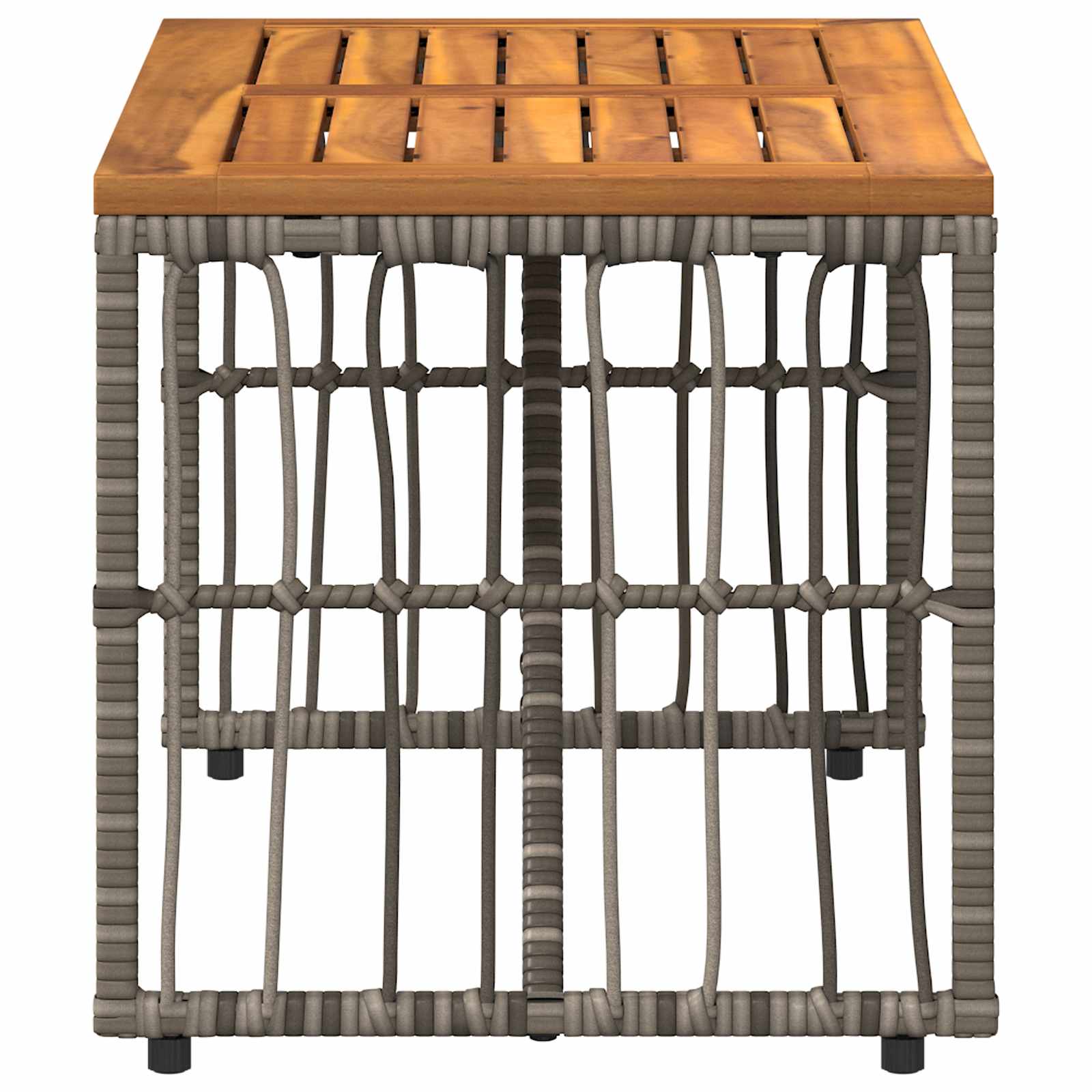 vidaXL Outdoor Table Grey 80 x 40 x 40 cm Steel and Poly Rattan