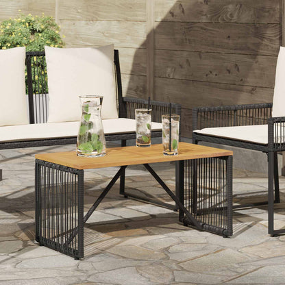 vidaXL Outdoor Table Black and Brown 80 x 40 x 40 cm Poly Rattan