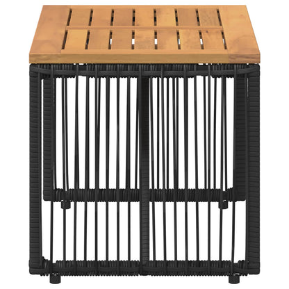 vidaXL Outdoor Table Black and Brown 80 x 40 x 40 cm Poly Rattan