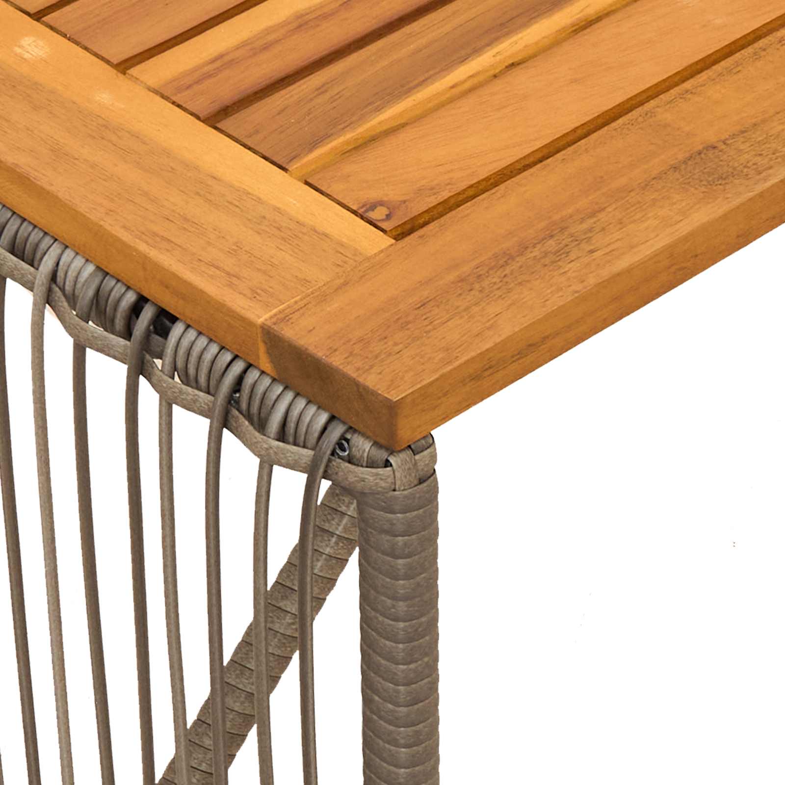 vidaXL Outdoor Table Grey and Brown 80 x 40 x 40 cm Poly Rattan