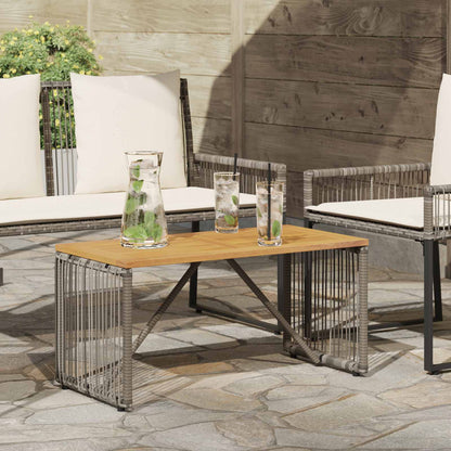 vidaXL Outdoor Table Grey and Brown 80 x 40 x 40 cm Poly Rattan