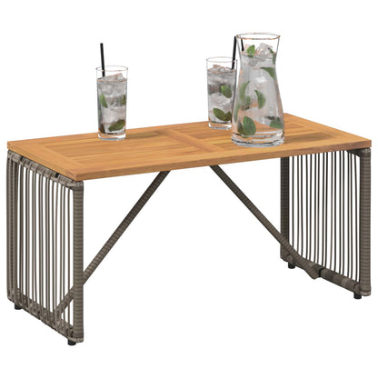 vidaXL Outdoor Table Grey and Brown 80 x 40 x 40 cm Poly Rattan