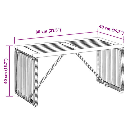 vidaXL Outdoor Table Grey and Brown 80 x 40 x 40 cm Poly Rattan
