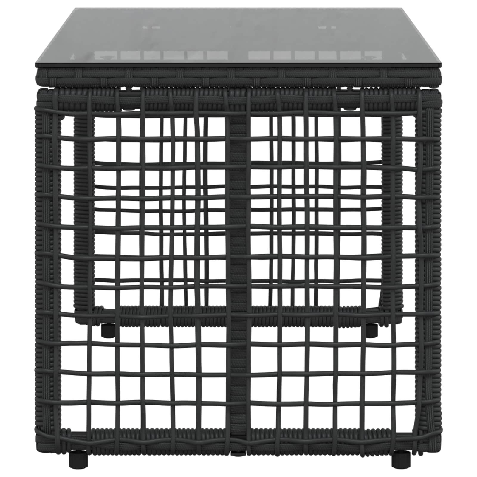vidaXL Outdoor Table Black 80 x 40 x 40 cm PE Rattan and Glass