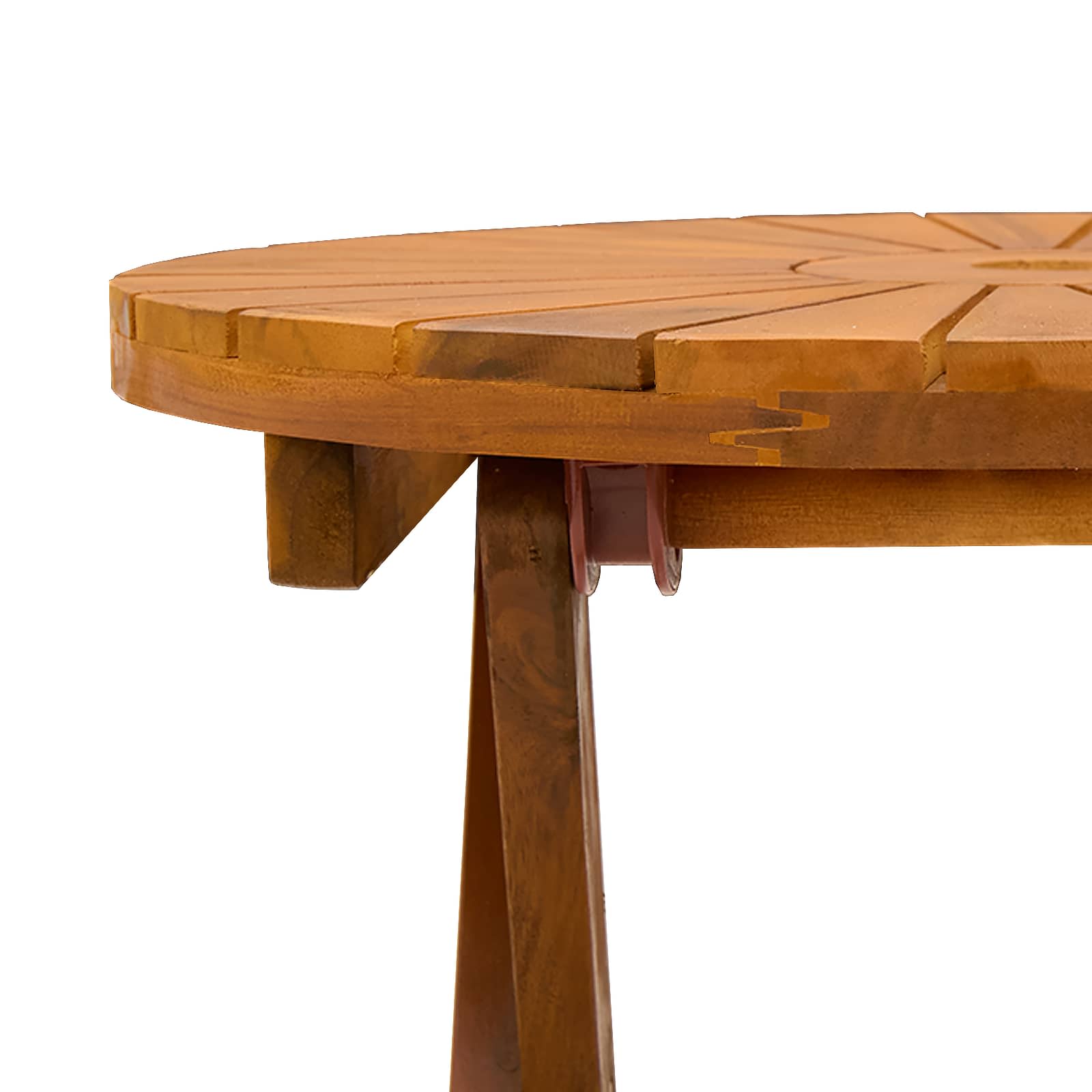 vidaXL Folding Garden Table Natural Ø60 x 75 cm Solid Acacia Wood - Brown