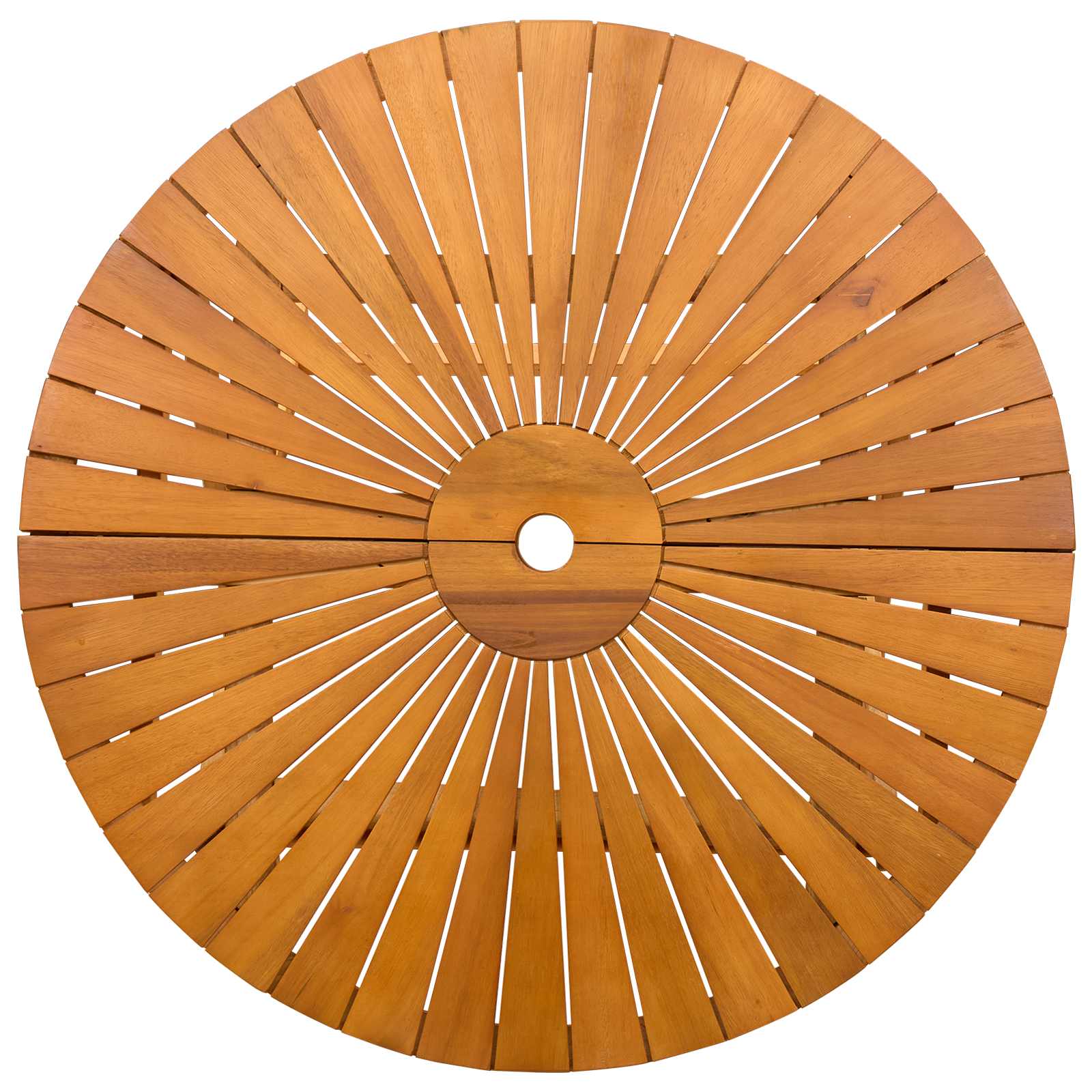 vidaXL Folding Garden Table Natural Ø90 x 75 cm Solid Acacia Wood - Brown