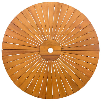 vidaXL Folding Garden Table Natural Ø90 x 75 cm Solid Acacia Wood - Brown