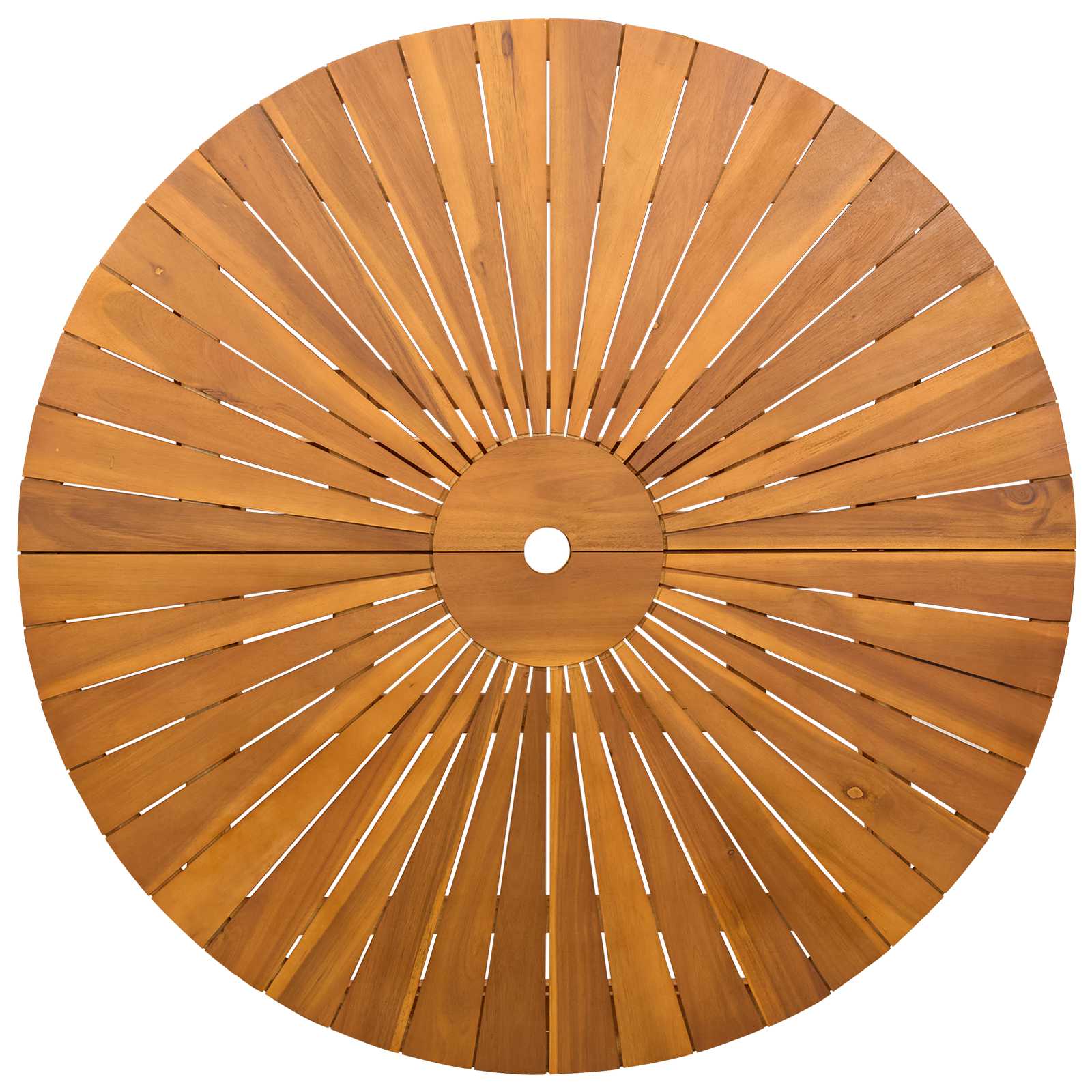 vidaXL Folding Garden Table Natural Ø110 x 75 cm Solid Acacia Wood - Brown