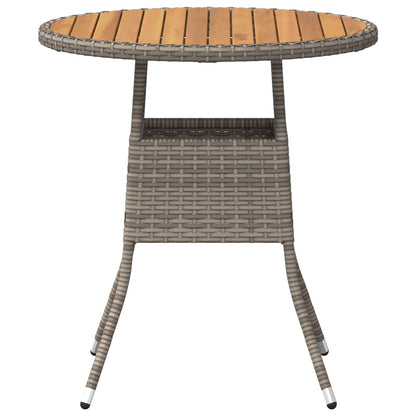 vidaXL Dinner Table Grey and Acacia 70 x 70 x 73 cm Solid Acacia Wood