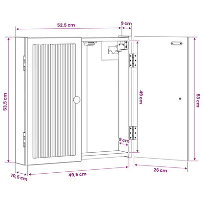 vidaXL Dartboard Cabinet EDE High Gloss White 52.5 x 10.5 x 53.5 cm