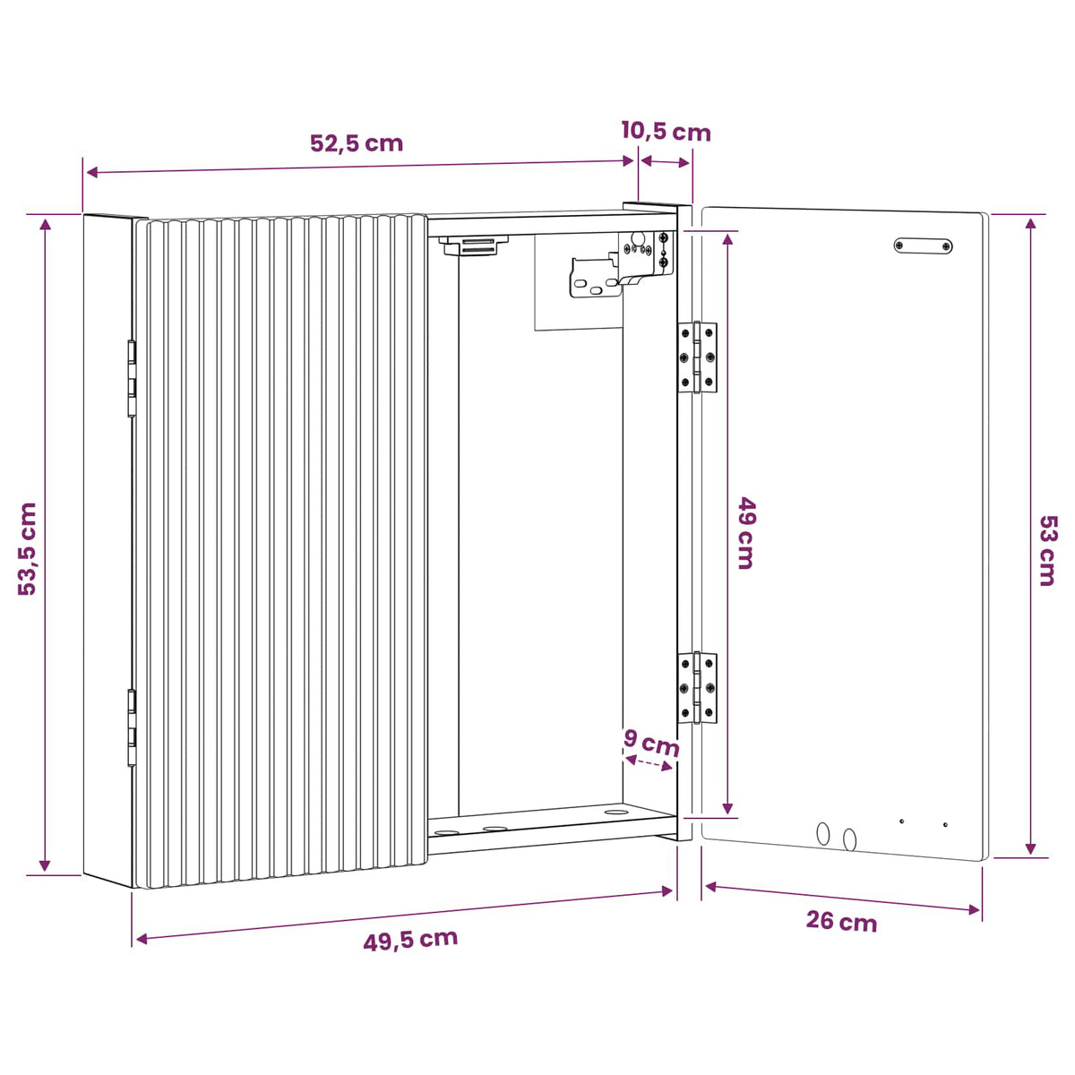 vidaXL Dartboard Cabinet ARNHEM Concrete Grey 52.5 x 10.5 x 53.5 cm