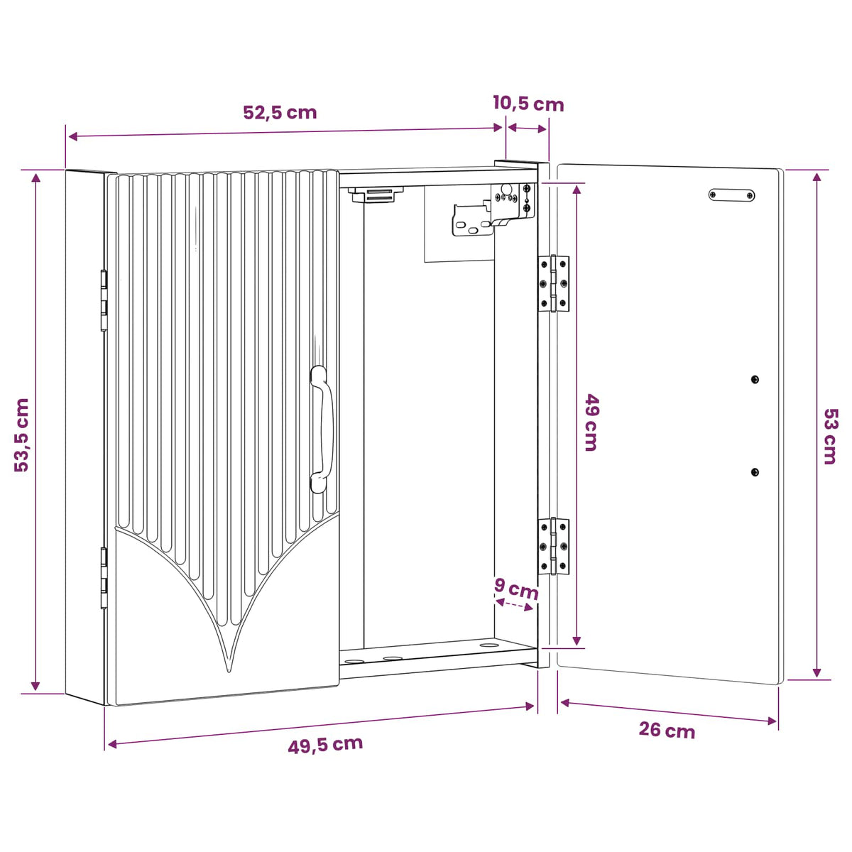 vidaXL Dartboard Cabinet HOORN Concrete Grey 52.5 x 10.5 x 53.5 cm