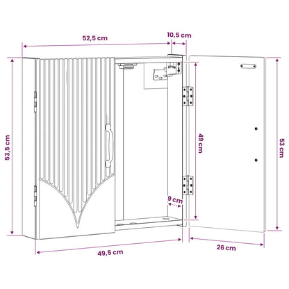 vidaXL Dartboard Cabinet HOORN Grey Sonoma 52.5 x 10.5 x 53.5 cm
