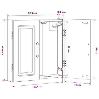 vidaXL Dartboard Cabinet UTRECHT Concrete Grey 52.5 x 10.5 x 53.5 cm