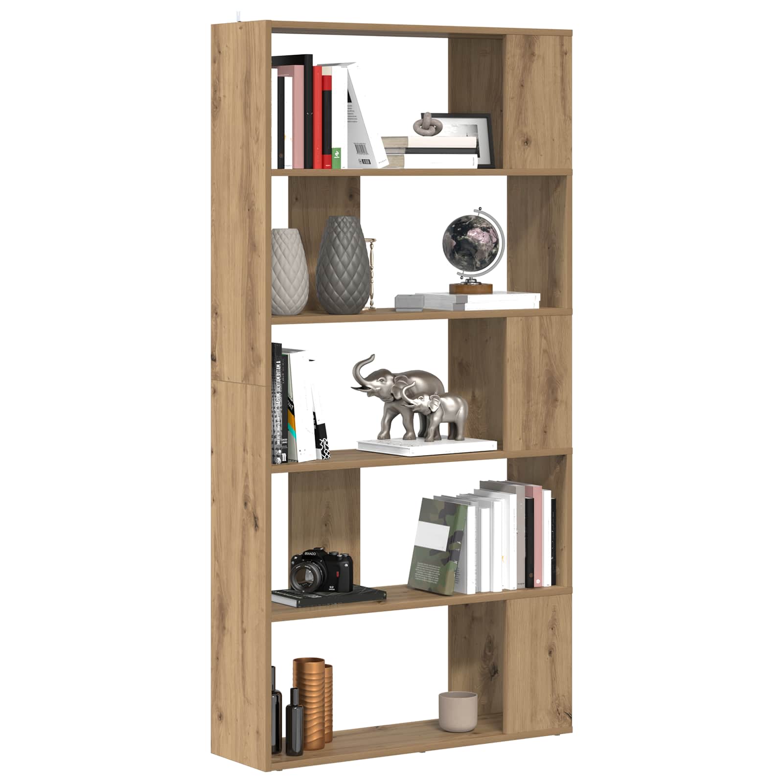 vidaXL Book Cabinet 80 x 24 x 159 cm Engineered Wood Artisan Oak - Brown