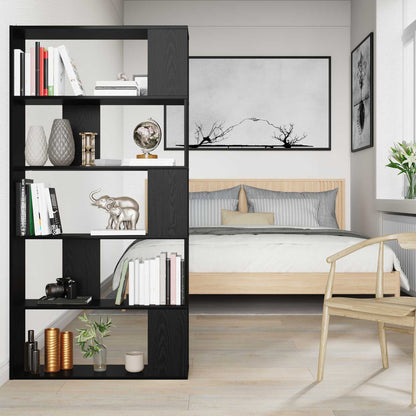 vidaXL Book Cabinet 80 x 24 x 159 cm Engineered Wood Black Oak