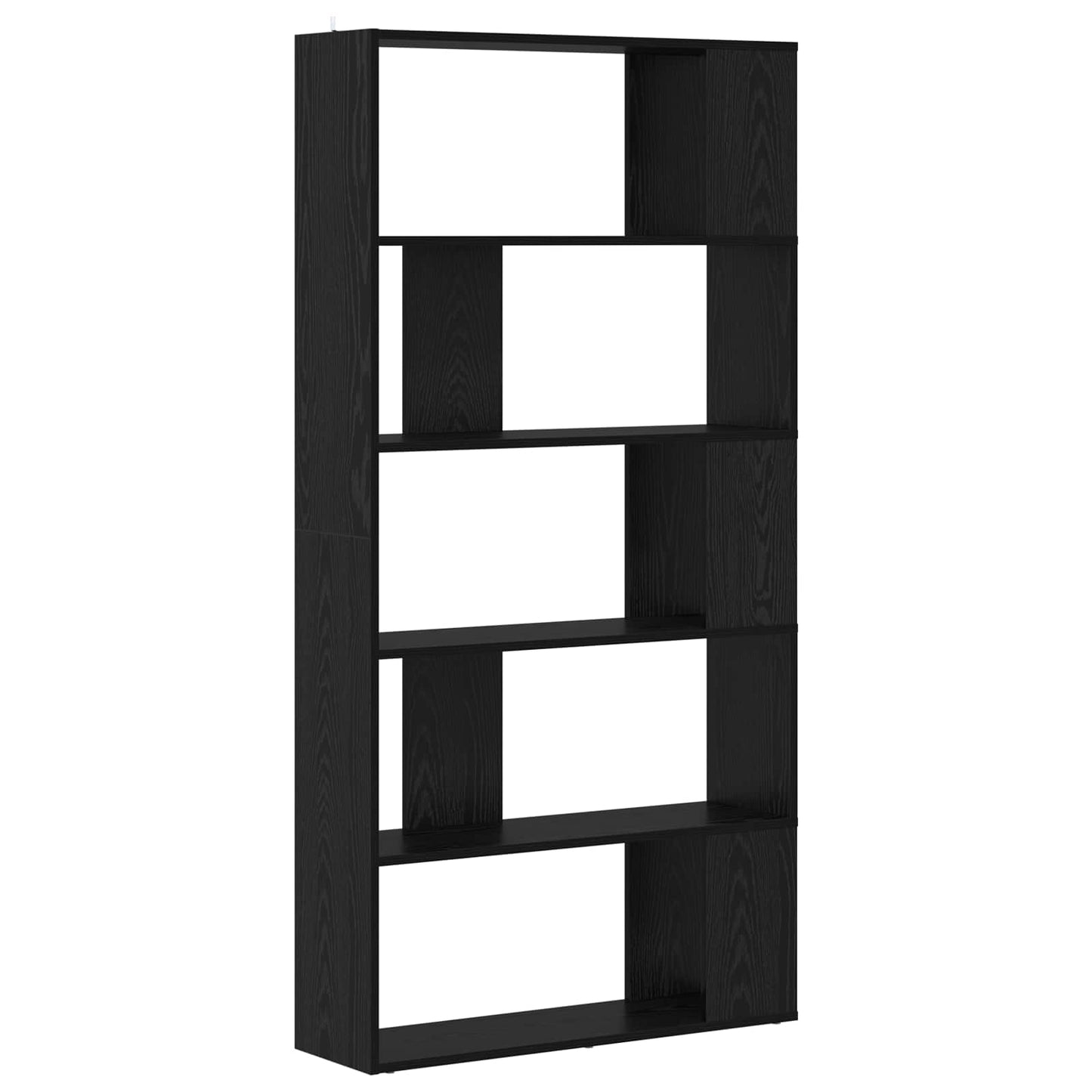 vidaXL Book Cabinet 80 x 24 x 159 cm Engineered Wood Black Oak
