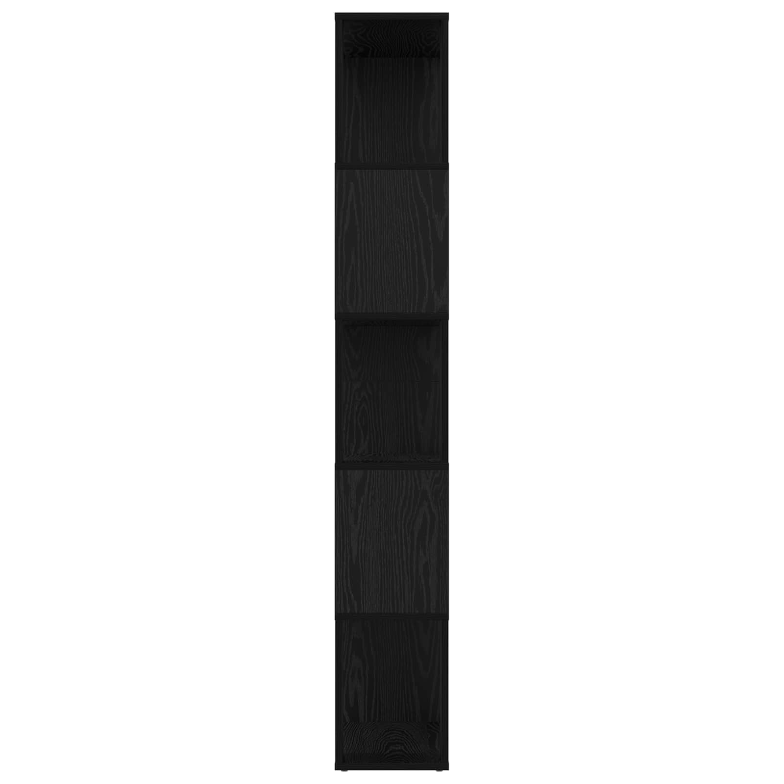 vidaXL Book Cabinet 80 x 24 x 159 cm Engineered Wood Black Oak