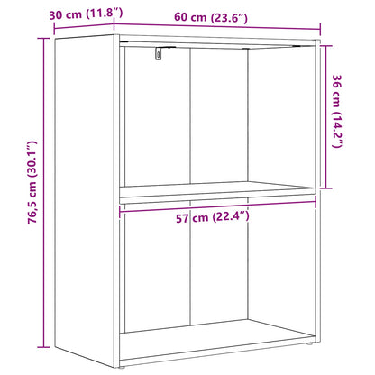 vidaXL Bookshelf 60 x 30 x 76.5 cm Engineered Wood Black Oak