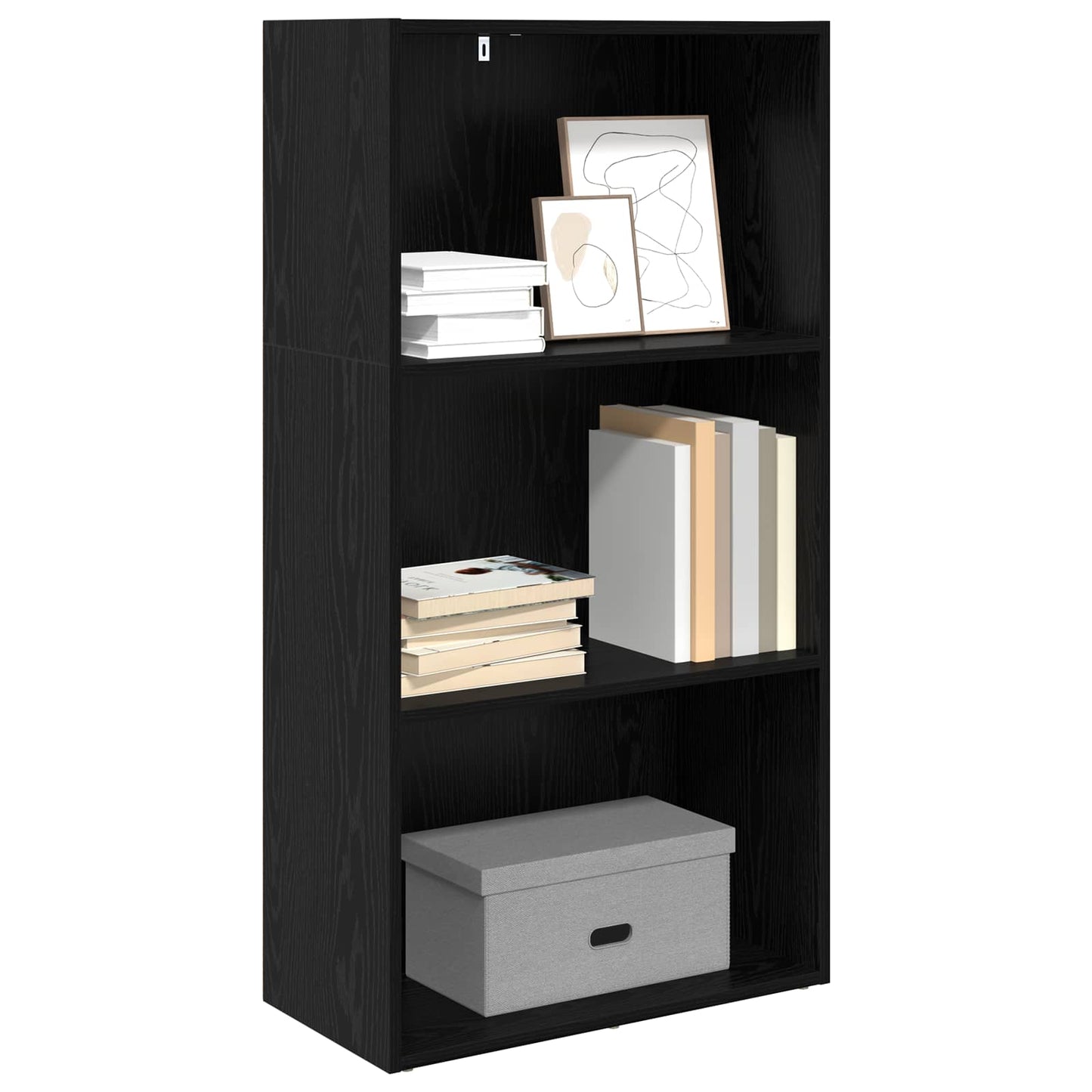 vidaXL Bookshelf 60 x 30 x 114 cm Engineered Wood Black Oak