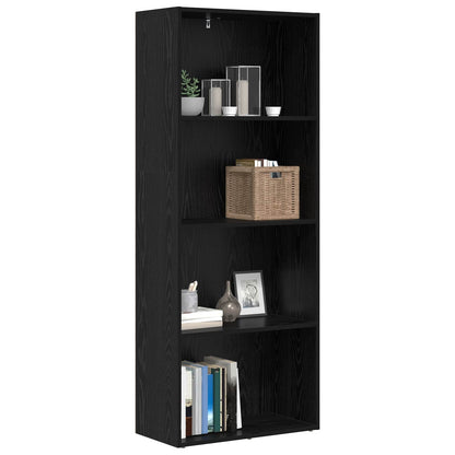 vidaXL Freestanding Bookshelf 60 x 30 x 151.5 cm Engineered Wood - Black