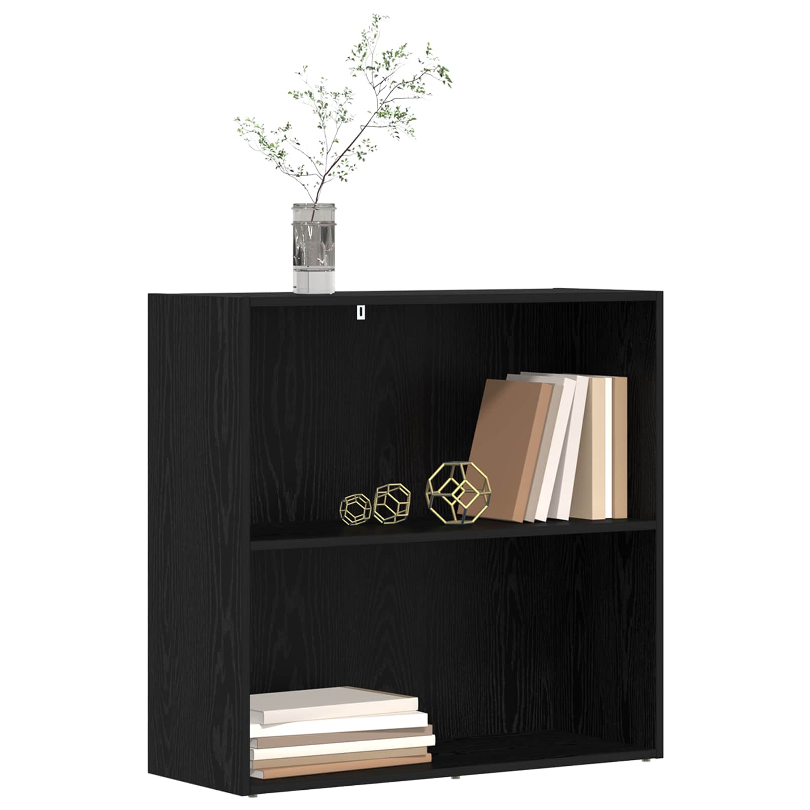 vidaXL Bookshelf 80 x 30 x 76.5 cm Engineered Wood Black Oak