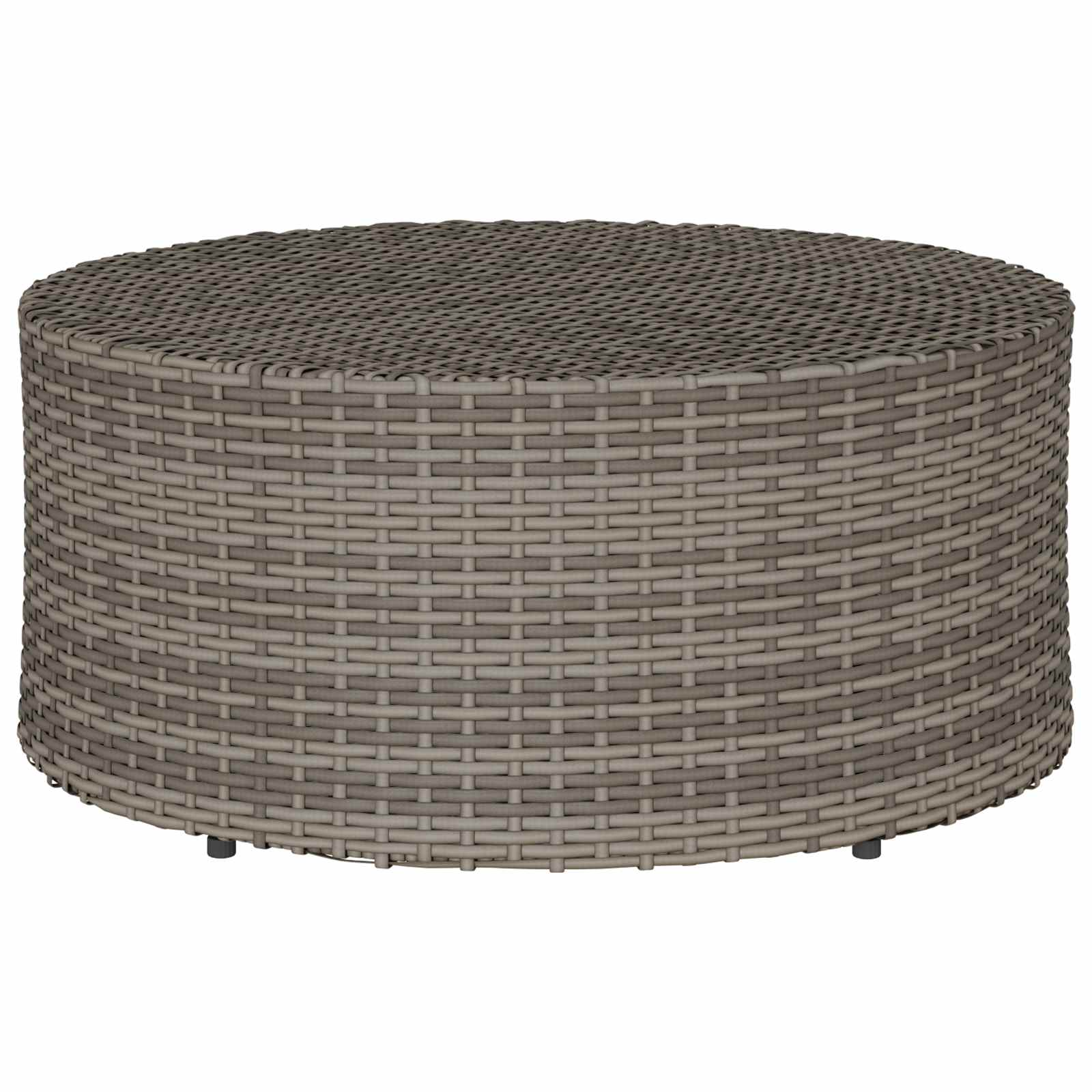 vidaXL Outdoor Coffee Table Grey Ø 68 x 30 cm Poly Rattan