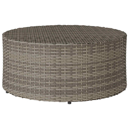 vidaXL Outdoor Coffee Table Grey Ø 68 x 30 cm Poly Rattan