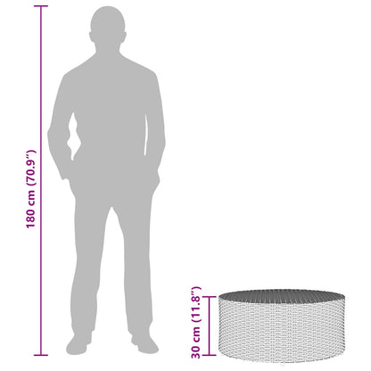 vidaXL Outdoor Coffee Table Grey Ø 68 x 30 cm Poly Rattan