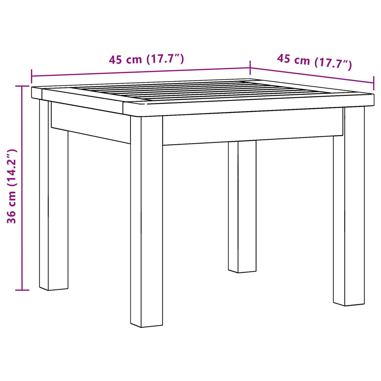 vidaXL Coffee Table Light Acacia 45 x 45 x 36 cm Solid Acacia Wood - Brown