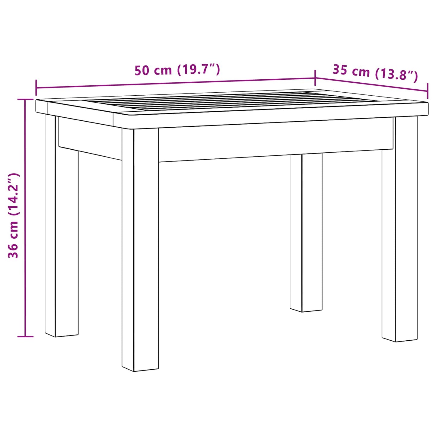 vidaXL Coffee Table Light Acacia 50 x 35 x 36 cm Solid Acacia Wood - Brown