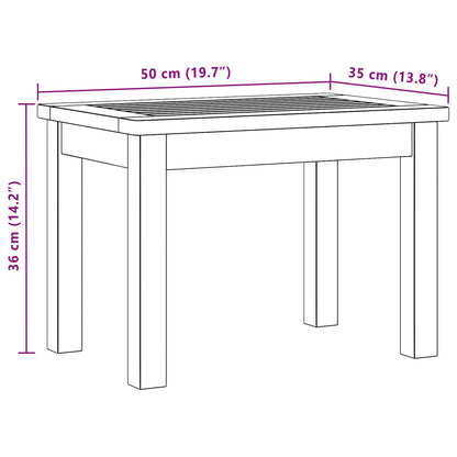vidaXL Coffee Table Light Acacia 50 x 35 x 36 cm Solid Acacia Wood - Brown