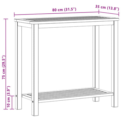 vidaXL Garden Console Table with Storage Light Acacia 80 x 35 x 75 cm - Brown