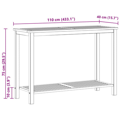 vidaXL Garden Console Table Light Acacia 110 x 40 x 75 cm - Brown