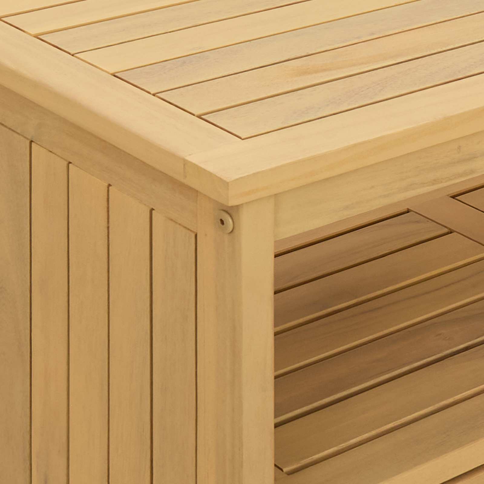 vidaXL Garden Console Table with Storage Light Acacia 110 x 35 x 75 cm