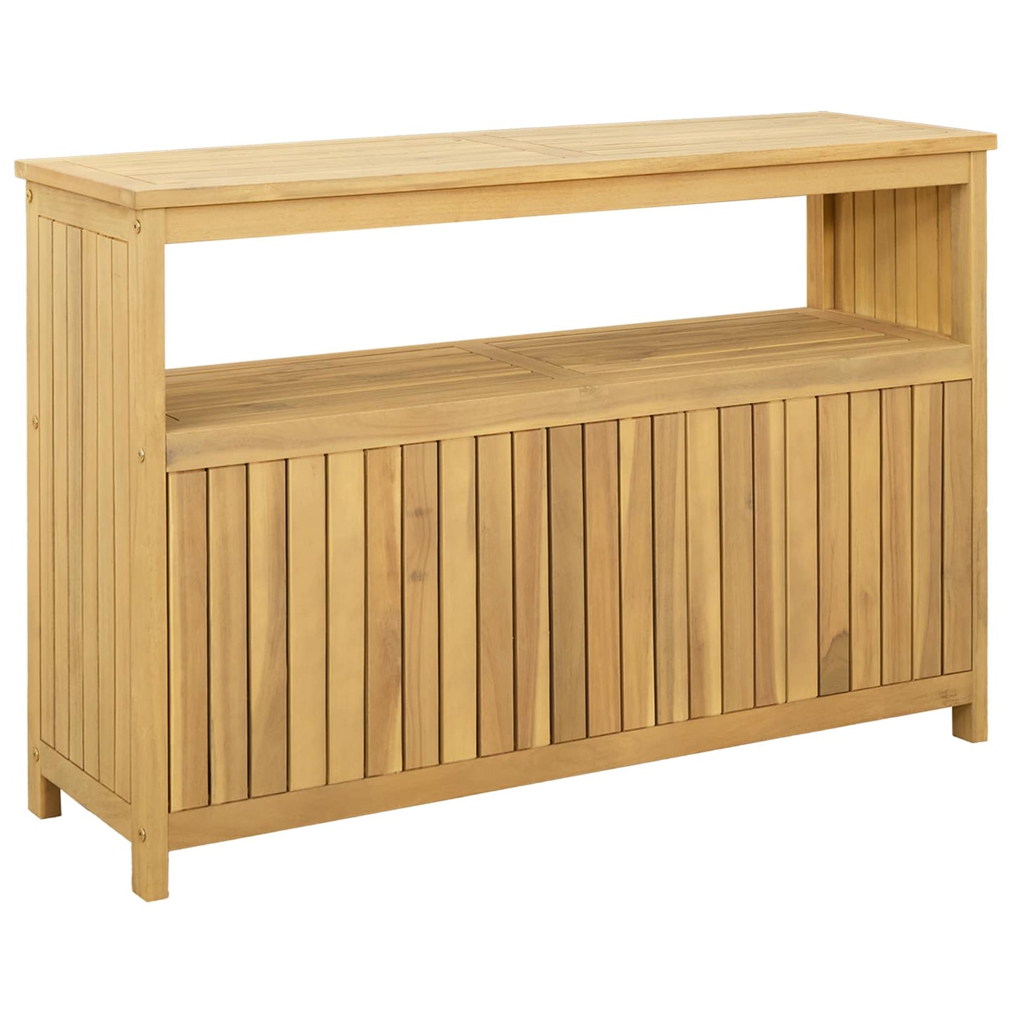 vidaXL Garden Console Table with Storage Light Acacia 110 x 35 x 75 cm